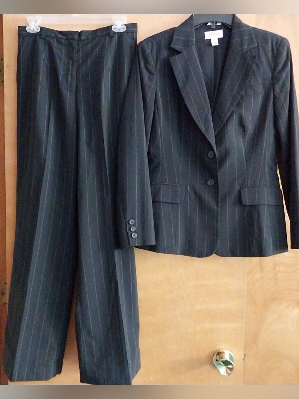 Talbots Black Pinstripe Two-Piece Suit
